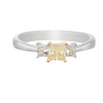 Three Stone Princess Cut Diamond Engagement Ring in 18kt White Gold