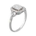 Unique Modern Diamond Engagement Ring in 18kt White Gold