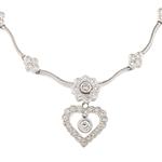 Forever Diamonds Vintage Diamond Heart Necklace in 18kt White Gold