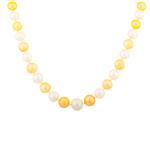 Forever Diamonds White and Gold Natural Tahitian Pearl Necklace