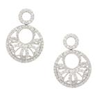 Forever Diamonds White Sapphire Circle of Life Earrings in Sterling Silver