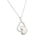 Forever Diamonds Joined White Hearts Pendant in Sterling Silver
